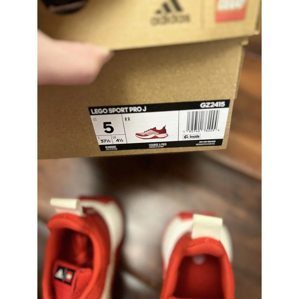 adidas X LEGO Sport Pro Kids Shoes, Youth Unisex Boy's Girl's Red/White Youth 5
